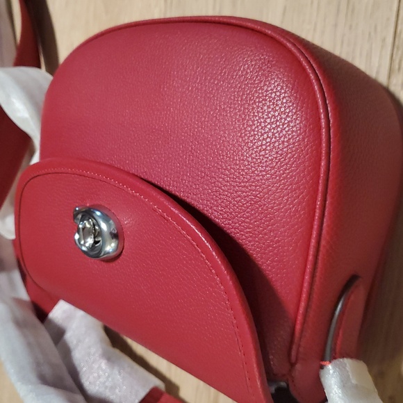 Coach Willow Ruby Leather Saddle Bag - Picture 12 of 14